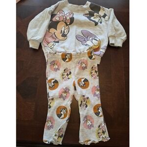 Disney Baby Minnie Mouse Daisy Duck Figaro Sweatshirt & Ribbed Leggings Set 6-9M